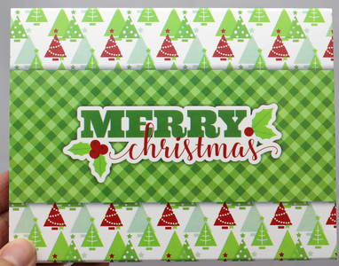 SilverTowne Gift Box with Green Merry Christmas Plaid Box Sleeve